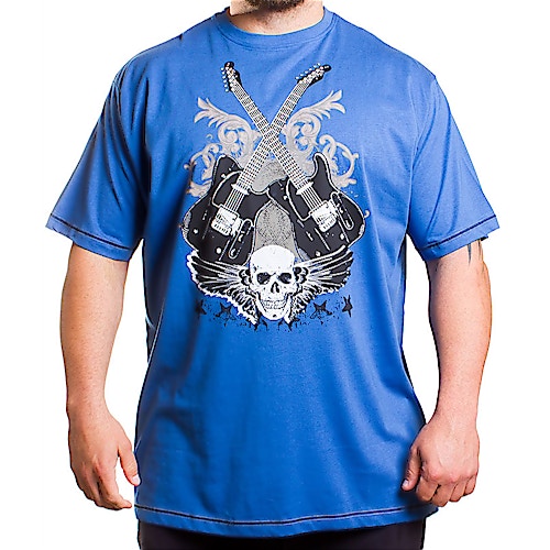 Metaphor Guitar and Skull Print T-Shirt