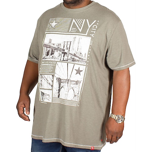D555 Reuben NYC Print T-Shirt Khaki
