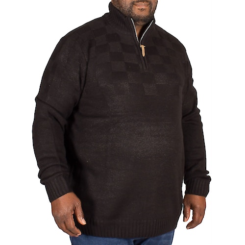 D555 Tilden Zipper Neck Sweater Black