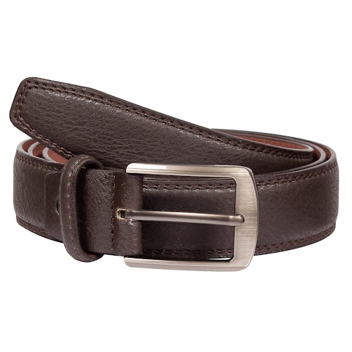 Clive Leather Stitch Detail Belt Brown