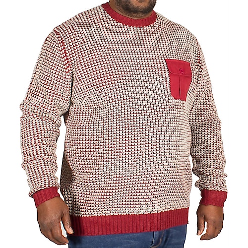 D555 Jerry Strickpullover Wabenmuster Rot