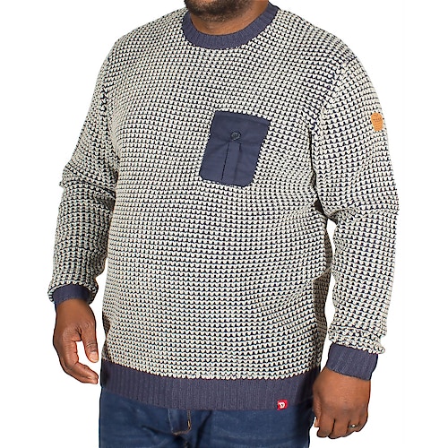 D555 Jerry Honeycomb Knit Sweater Navy