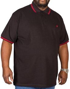 Bigdude Poloshirt Schwarz / Rot Tall Fit 