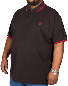 Bigdude Tipped Polo Shirt Black/Red