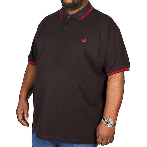 Bigdude Tipped Polo Shirt Black/Red