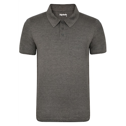 Bigdude Jersey Polo Shirt With Pocket Charcoal