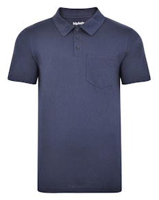 Bigdude Jersey Poloshirt mit Brusttasche Marineblau Tall Fit 