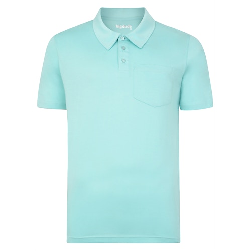 Bigdude Jersey Polo Shirt With Pocket Turquoise Tall