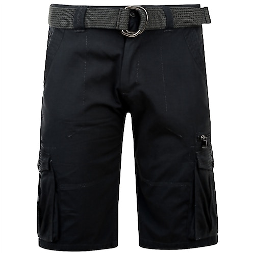 KAM Authentic Cargo Shorts with Belt Black