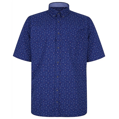 KAM Premium Dobby Print Shirt Blue