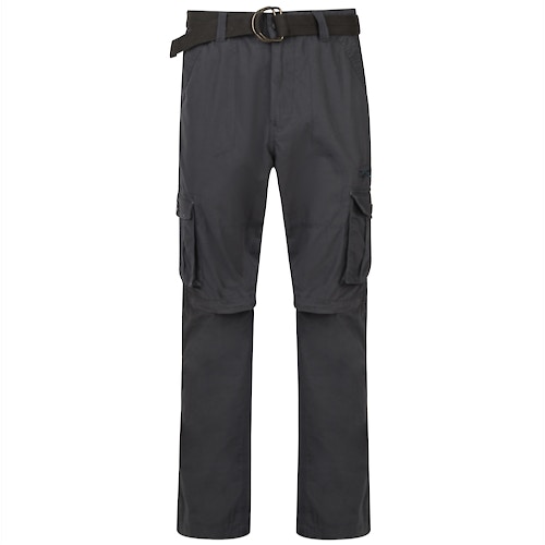 KAM Zip Off Cargo Trousers Charcoal