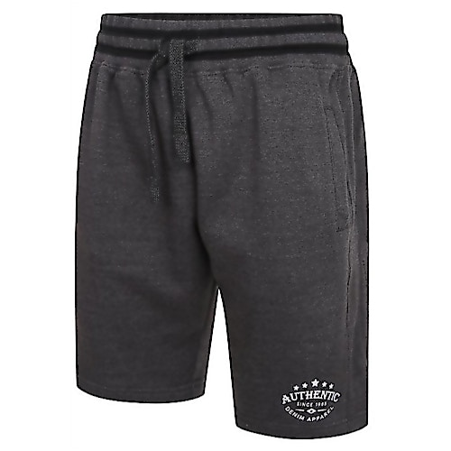 KAM Authentic Print Jog Shorts Charcoal