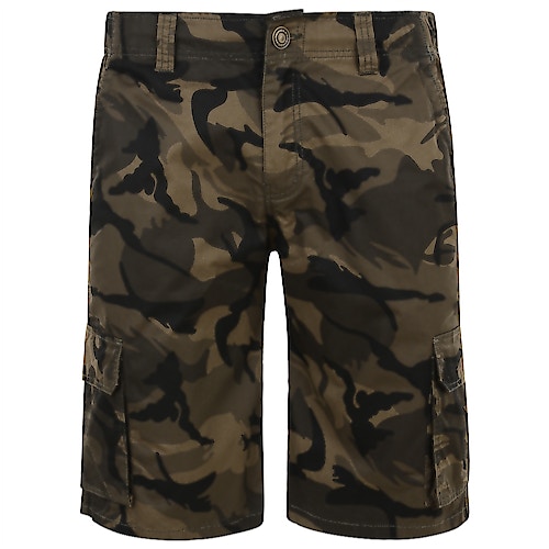 KAM Cargo Olive Camouflage Twill Shorts