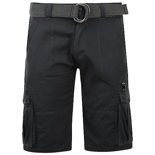 KAM Authentic Cargo Shorts with Belt Charcoal