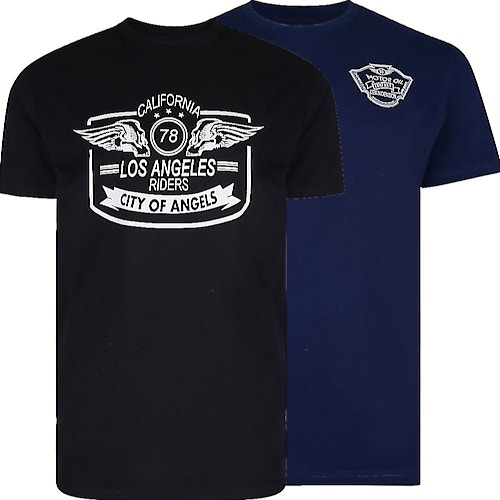 Kam LA Riders / Motor Oil T-Shirts im Doppelpack