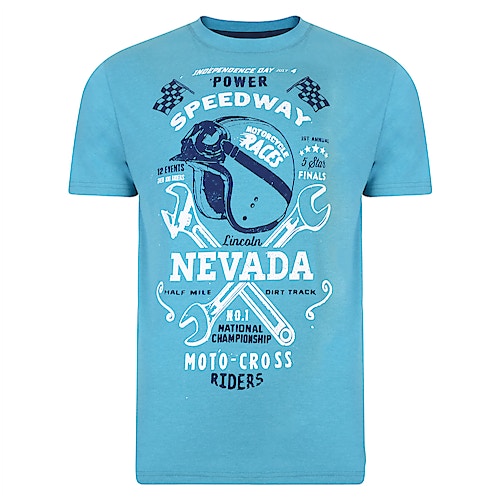 KAM Nevada Speedway Print T-Shirt Teal
