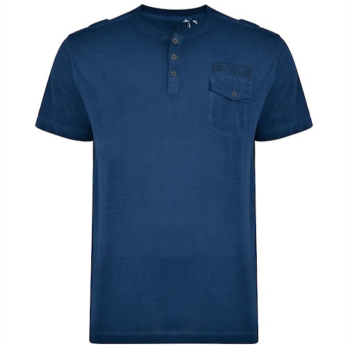 KAM T-Shirt mit Knopfleiste Marineblau 