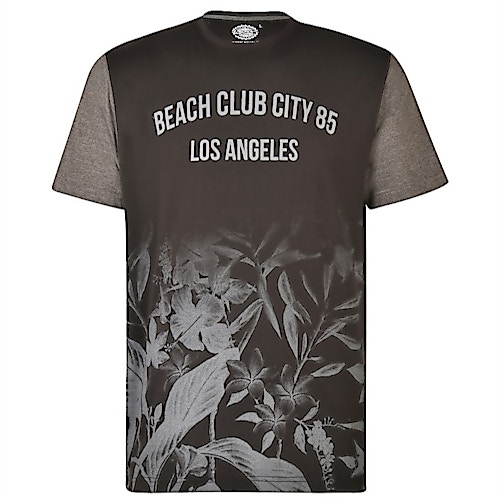 KAM Beach Club Blumen Print T-Shirt Schwarz