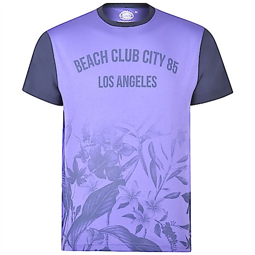 KAM Beach Club Floral T-Shirt Violet