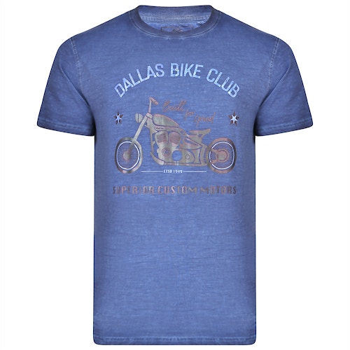 KAM Dallas Bike Club Print T-Shirt Blau