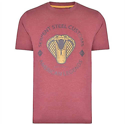 KAM Serpent Steel Club Print T-Shirt Rot