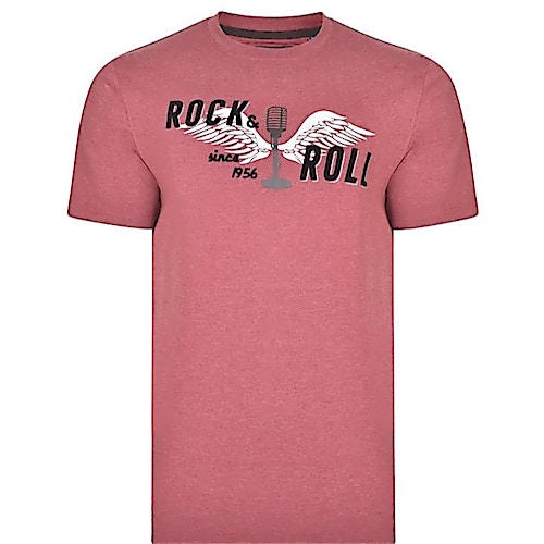 KAM Rock & Roll Print T-Shirt Rot 
