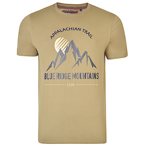 KAM Mountain Trail Print T-Shirt Olivgrün