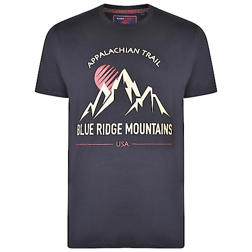 KAM Mountain Trail Print T-Shirt Schwarz