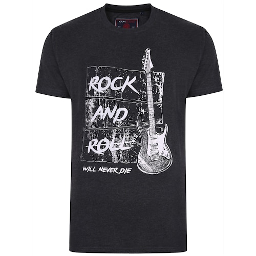 KAM Rock And Roll Print T-Shirt Grau