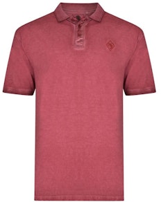 KAM Acid Wash Poloshirt Rot