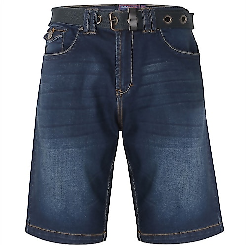 KAM Jeans Shorts Lopez mit Gürtel Dark Wash