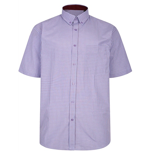 KAM Premium Check Shirt Lilac