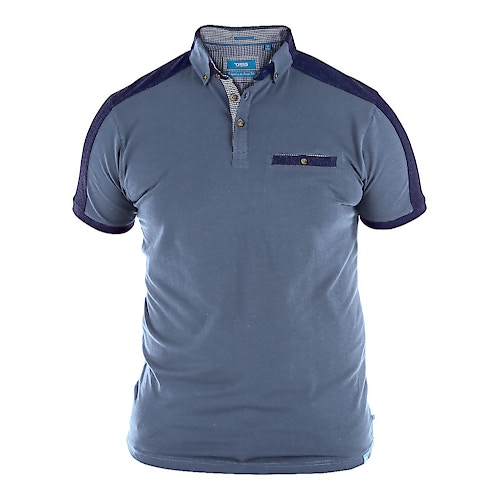 D555 Jones Blue Denim Polo Shirt
