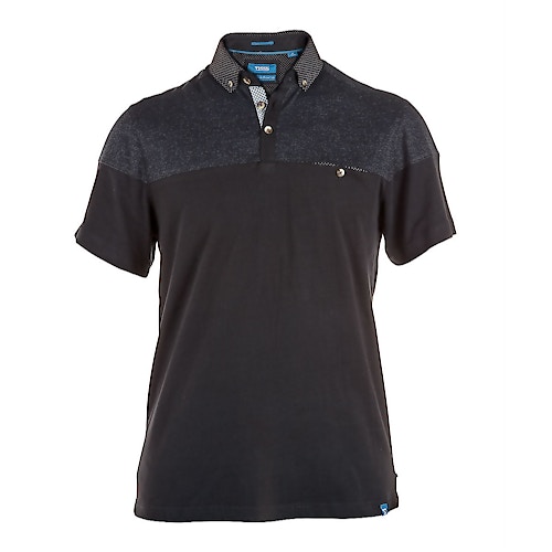 D555 Black & Grey Contrast Polo Shirt