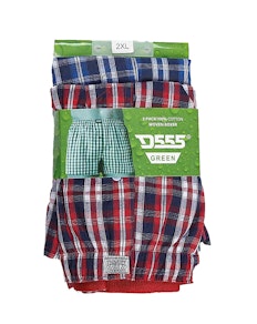 D555 Pack of Two Woven Boxer Shorts- Plaid