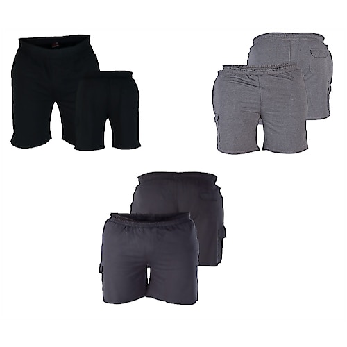 D555 Cotton Cargo Shorts - 3 COLOURS (BLACK, NAVY OR GREY)