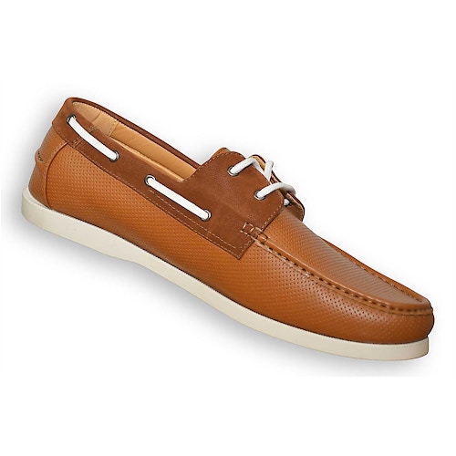 D555 Perforated Boat Shoes Tan