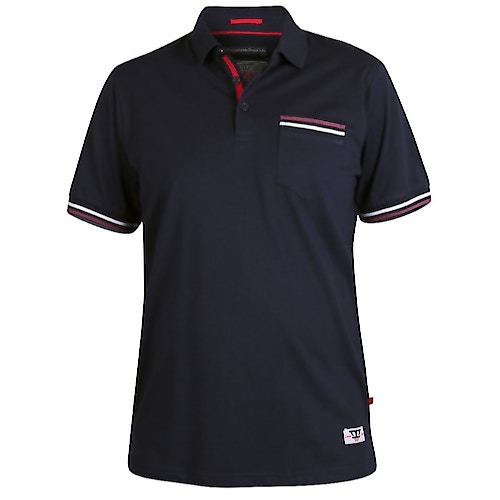D555 Pickering Taped Shoulder Polo Shirt Navy