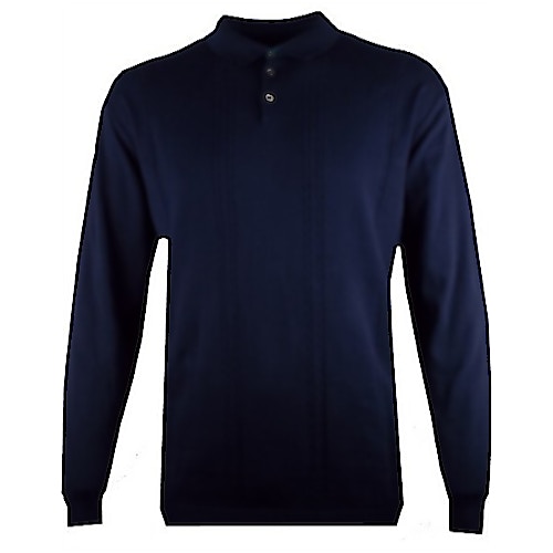 Espionage Cable Front Polo Jumper Navy