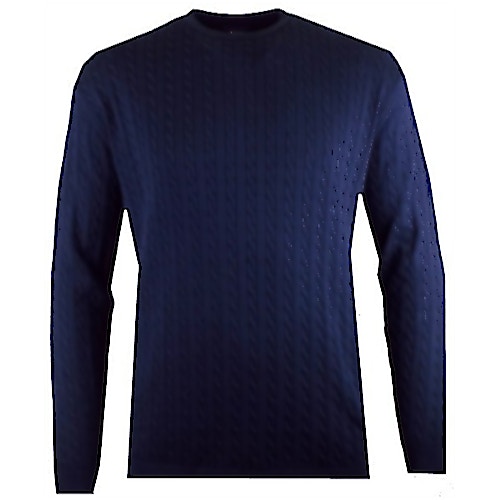 Espionage All Over Cable Knit Jumper Navy