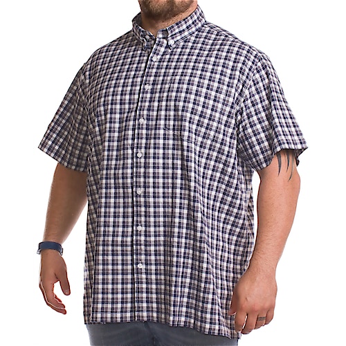 Brooklyn Navy/Grey Short Sleeve Check Shirt