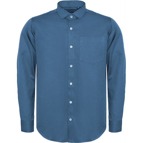 Bigdude Fine Twill Long Sleeve Shirt Blue