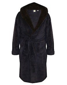 D555 Newquay Super Soft Hooded Fleece Dressing Gown Navy