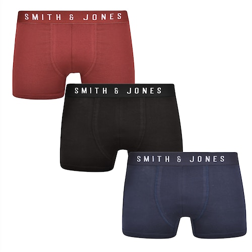 Smith & Jones Nightfall 3 Pack Boxer Shorts