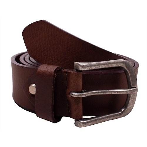 Dave Plain Dark Brown Leather Belt