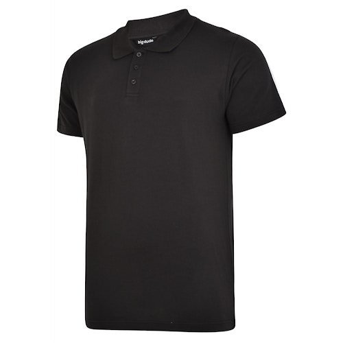 Bigdude Overarm Stripe Polo Shirt Black