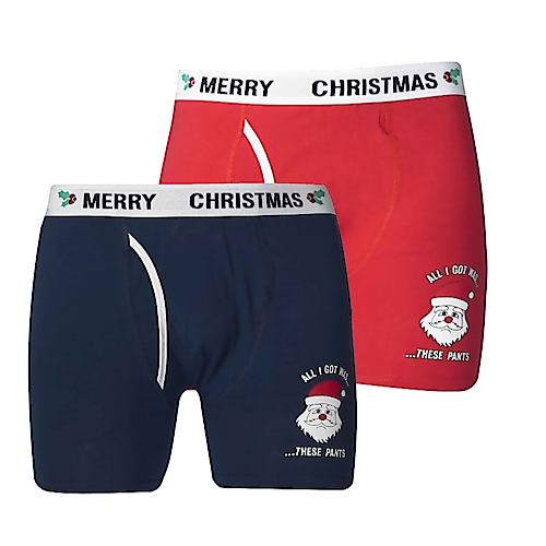 D555 Twin Pack Christmas Boxer Short