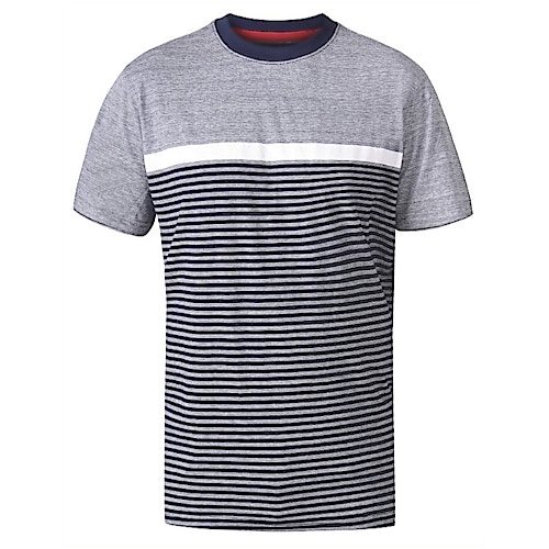 D555 Perkins Jacquard T-Shirt Marineblau/Grau
