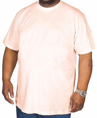 Bigdude Plain Crew Neck T-Shirt Pale Pink