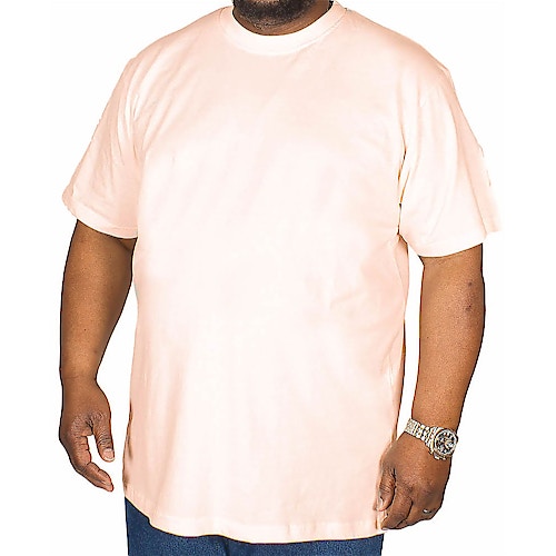 Bigdude Plain Crew Neck T-Shirt Pale Pink
